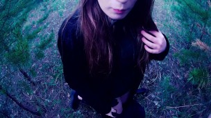 Fucked sweety girl in the forest. Dont cum inside me daddy!